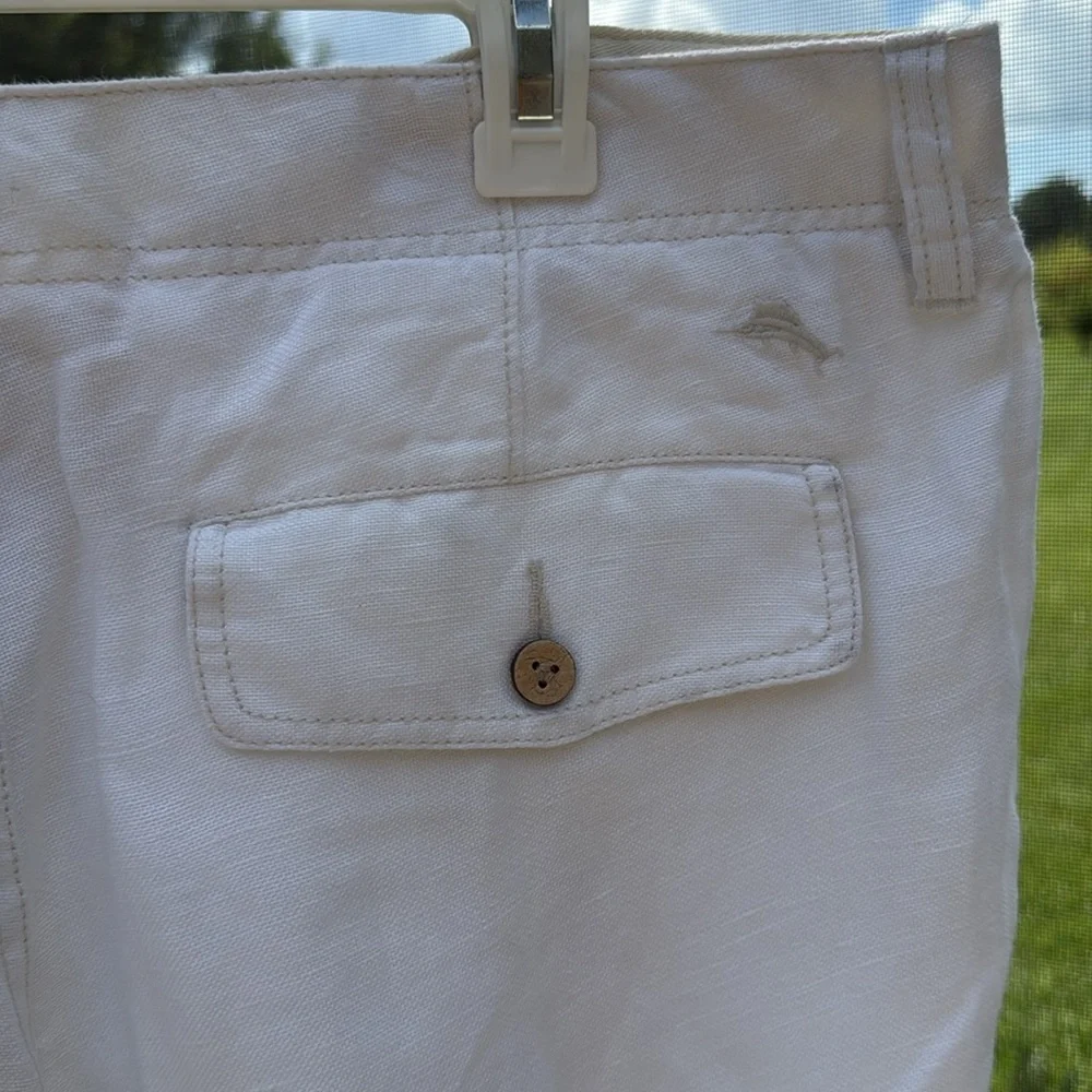 Tommy Bahama White/Off White linen Blend Summer Pants  34x34” nwot
